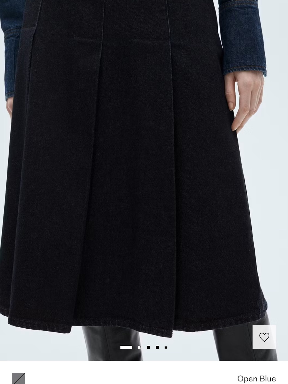 Navy Black A-Line Corduroy Skirt